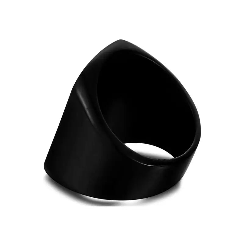 1pc Sleek Black Stainless Steel Ring