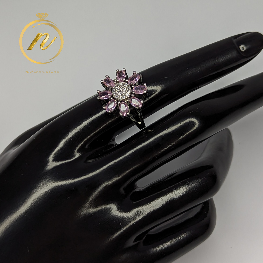 Elegant Floral Zirconia Ring