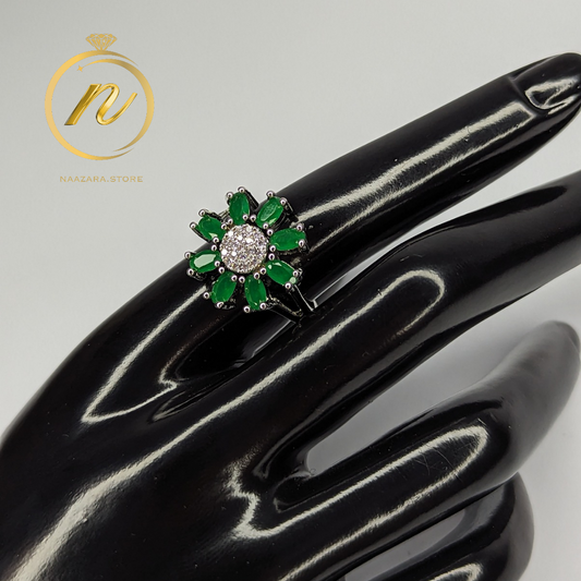 Elegant Floral Zirconia Ring