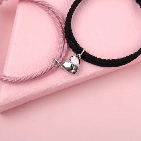 2pcs Elastic Rope Braided Love Magnetic Couple