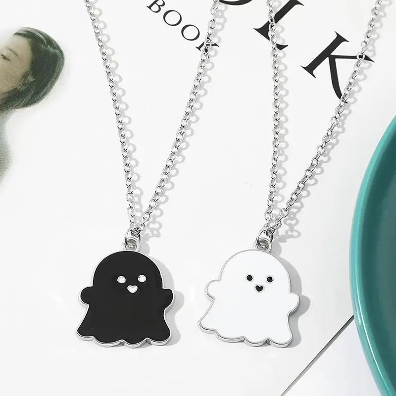 Personality Black And White Ghost Necklace