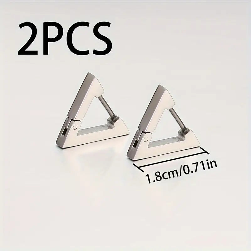 Stainless Steel Triangle Earring Hooks - 1 Pair