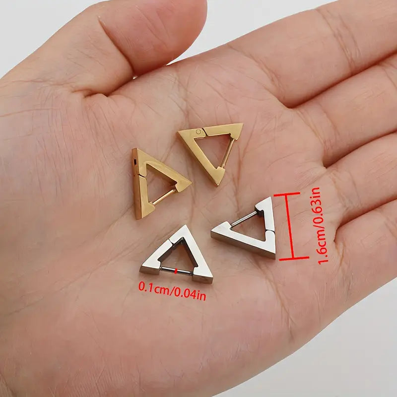 Stainless Steel Triangle Earring Hooks - 1 Pair