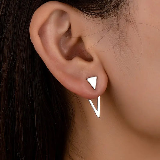 1 Pair Chic Minimalist Triangle Design Earrings -