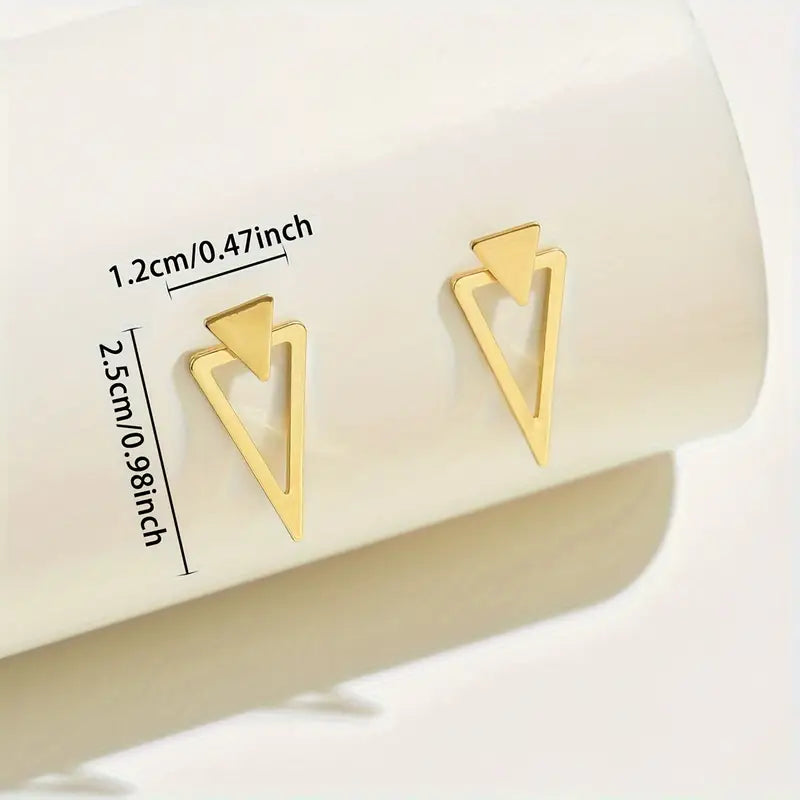 1 Pair Chic Minimalist Triangle Design Earrings -