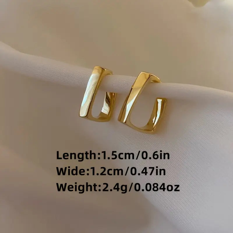 Elegant Minimalist Stud Earrings 14K Golden Plated